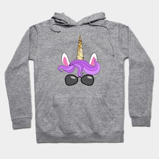 Happy unicorn face. Hand drawn style. Birthday decoration theme illustration Hoodie